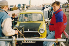 Mr Bean's Mini on a low loader, whilst filming in Southsea.